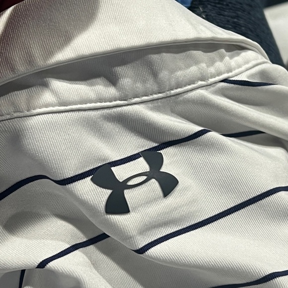 Under Armour Men's White Striped Polo Shirt - Picture 4 of 7